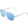 CLANDESTINE - Occhiali da Sol B-Pilot 18 Silver Ice Blue - Lenti in Nylon HD Azzurro e Montatura in Acciaio Inox - Occhiali da Sole Unisex - Smart Vision Technology - Più Nitidezza e Meno Riflessi