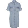 NOISY MAY NMNEW Signe S/S Denim Dress WG003LB Noos, Mix Blu Chiaro, L