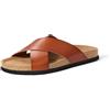 Amazon Essentials Sandali Incrociati in Sughero ed Ecopelle Uomo, Tan, 41 EU