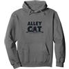 Mademark Divertente Gatto da Bowling - Humorous Feline Strikes Felpa con Cappuccio, Unisex per Adulti, Asfalto, L
