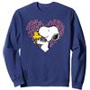 Peanuts - Snoopy Woodstock XO Cuore Felpa, Unisex per Adulti, Navy, L