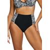 Sans Complexe at The World's End - Maglia da Bagno a Vita Alta, da Donna, Stampa Animale Nero, 46-48