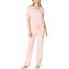 Amazon Essentials Set Pigiama con T-shirt a Maniche Corte e Pantaloni in Morbido Misto Cotone e Modal Donna