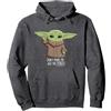 Star Wars The Mandalorian Grogu Don't Make Me Use The Force Felpa con Cappuccio, Unisex per Adulti, Grigio Scuro, M