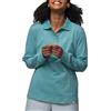 greenjama Maglia da Donna a Maniche Lunghe con Colletto Polo Certificato GOTS, Topazio 38, Topazio, 44