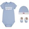 Levi's Classic Batwing Infant Hat Bodysuit Bootie Set 3pc Tutina per bambino e neonato Unisex - Bimbi 0-24