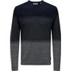 ONLY & SONS Onsfelix Reg 12 Crew Knit Noos Pullover, Blu Scuro/Dettaglio: Grading, L Uomo