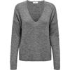 JDY Jdyelanora L/S V-neck Pullo. Knt Noos, Maglione Donna, Grigio (Dark Grey Melange 2), M
