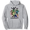 Minecraft Heroes & Enemies Group Shot Felpa con Cappuccio, Unisex per Adulti, Grigio Melange, XL