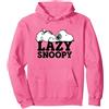 Peanuts Arachidi - Snoopy Pigro Felpa con Cappuccio, Unisex per Adulti, Rosa Acceso, L