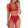 Fatty Tiger Bikini da Donna a Vita Alta a Vita Alta Sexy Brasiliano Triangolo Superiore Profondo Scollo a V Due Pezzi Costume da Bagno, Sandali Adventure Seeker, Punta Chiusa - T - Bambini, M