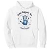 Mademark Classe del 2037 Grow with Me Handprint Time Capsule Felpa con Cappuccio, Unisex per Adulti, Bianco, S