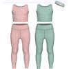 Essenclo Girls Athletic Leggings Yoga Pants w/Sleeveless Crop Tank Tops for Kids Workout Cheer Dance Run Sizes 3-16, 5pc Set
