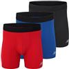 New Balance Men's 6 Boxer Brief Fly Front with Pouch, 3-Pack,Black/Team Red/Team Blue, X-Large (40-42)