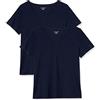 Amazon Essentials T-Shirt da Donna a Maniche Corte con Scollo a V (Disponibile in Taglie Forti), Confezione da 2, Blu Navy, XXL