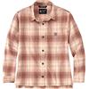 Carhartt Camicia da donna a maniche lunghe in flanella a quadretti, stucco, S