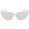 Calvin Klein Jeans CKJ23658S 100 White Sunglasses Woman Iniettato, Cat Eye, 56