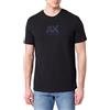 Armani Exchange Maglietta a Maniche Corte da Uomo con Logo Stampato Rotondo, Nero, S