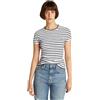 Tommy Jeans Donna T-Shirt Maniche Corte Essential Rib Slim Fit, Multicolore (Dark Night Navy/Stripe), XL
