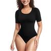 BRABIC, Body da donna modellante e contenitivo, senza cuciture e senza maniche, Manica corta nera., Medium