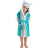 Top Towel - Accappatoio Bambino e Bambina Hippo in Cotone 100% | Spugna Morbida e Assorbente Certificata OEKO-TEX® 450 g/m² | Con Cappuccio, Tasca e Cintura - Ideale per Bagno o Piscina - 6 Anni