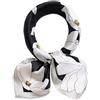 ANDANTINO Sciarpa lunga in 100% seta di gelso da donna, scialli grandi per foulard e collo, fasce per capelli oblunghe con confezione regalo, Fiore bianco e nero, M