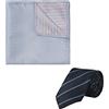 Jack & Jones Jacsummer - Set di cravatte da uomo, confezione regalo, Blu pallido/confezione: cravatta + fazzoletto, Taglia unica