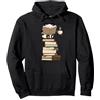 Cute Kawaii Gift Shirts Panda Kawaii, Libri e tè Regalo per Camicia Felpa con Cappuccio, Unisex per Adulti, Nero, M