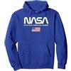 NASA - Fly What Others Only Imagine Felpa con Cappuccio, Unisex per Adulti, Blu Reale, S