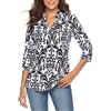 CEASIKERY - Camicetta da Donna con Maniche a 3/4, Scollo a V, Casual