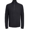 JACK & JONES Jprblusean Knit Cable Half Zip SN, Navy Scuro, XS