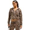 Juicy Couture Hibisc Madison Hoodie Kapuzensweatjacke, Sweatjacke mit Kapuze und Reißverschluss aus Velour in Verschiedenen Farben Felpa con Cappuccio, Botanical Brown AOP, S Donna