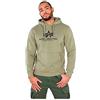 Alpha Industries Basic Hoody Felpa con Cappuccio da Uomo Olive