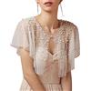 Mopmap Coprispalle da sposa con perle, per abito da sera o da sera, per feste formali, Bianco sporco 1, taglia unica