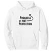 Mademark Progress Not Perfection Motivational Growth Mindset Citazione Felpa con Cappuccio, Unisex per Adulti, Bianco, XXL