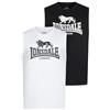 Lonsdale Rolleston Maglietta Senza Maniche, Nero/Bianco, s Male-Adulto