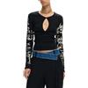 Desigual Donna Maglietta con Apertura e Lettering.