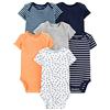 Simple Joys by Carter's Short Sleeve Bodysuit Body, Multicolore/Barche A Vela/Righe, 0 Mesi (Pacco da 6) Bimbo