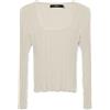 VERO MODA Maglia a Maniche Lunghe Moderna RIPP Girocollo, Betulla, L