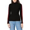 Morgan Pull col Roulé Bande Couleur Manche Mentoi Pullover Sweater Donna (Pacco da 1)