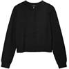VERO MODA Vmvicky LS O-Neck Button Cardigan Noos, Nero, XS