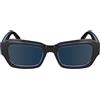 CALVIN KLEIN JEANS Unisex Adult Sunglasses CKJ24608S - Black with Solid Blue Lens