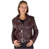 Schott NYC LCW8600, Giacca di Pelle, Donna, Marrone (Plum), XS