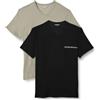 EMPORIO ARMANI 2-Pack V Neck T-Shirt Maglietta, Nero/Grigio, M per Uomo