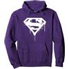 DC Comics Graffiti Bianchi del Logo DC Superman Doomsday Felpa con Cappuccio, Unisex per Adulti, Viola, M
