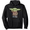Star Wars The Mandalorian Grogu Don't Make Me Use The Force Felpa con Cappuccio, Unisex per Adulti, Nero, M