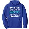LUMOMIX Regalo Motociclista Felpe Uomo con Cappuccio Nato per Moto Felpa con Cappuccio, Unisex per Adulti, Blu Reale, L