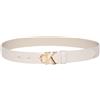 Calvin Klein Donna Cintura Buckle 3,0 cm con Fibbia con Monogramma, Avorio (Chateau/Antique Light Gold), 125 cm