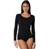 Lovable Maglia Manica Lunga in Micromodal Elasticizzato | Scollo Tondo Ampio | Materiale Morbido e Traspirante | Maglieria Donna, Nero, M