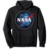 NASA Blue Galaxy Fill Classic Space Icon Felpa con Cappuccio, Unisex per Adulti, Nero, XL
